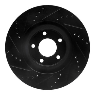 R1 07-15 Ford Edge Front Right Drilled & Slotted Black Brake Rotor