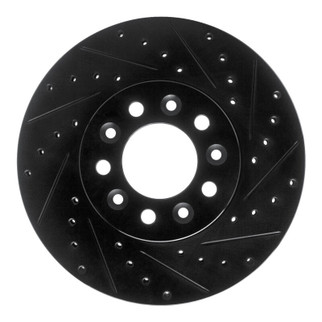 R1 99-03 Ford Windstar Front Right Drilled & Slotted Black Brake Rotor