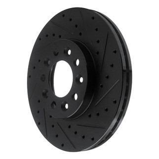 R1 99-03 Ford Windstar Front Right Drilled & Slotted Black Brake Rotor
