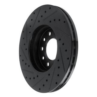 R1 99-03 Ford Windstar Front Right Drilled & Slotted Black Brake Rotor