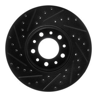 R1 99-03 Ford Windstar Front Right Drilled & Slotted Black Brake Rotor