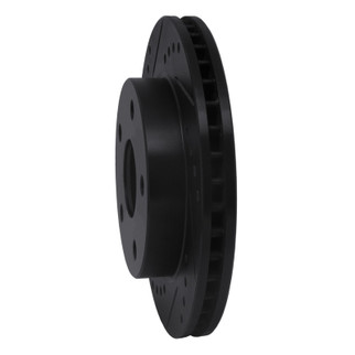 R1 91-94 Toyota Previa Front Left Drilled & Slotted Black Brake Rotor