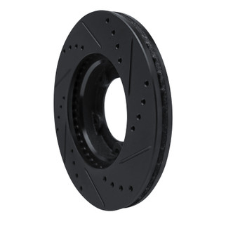 R1 84-95 Toyota Pickup Front Left Drilled & Slotted Black Brake Rotor