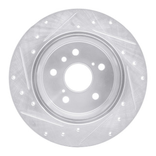 R1 92-03 Lexus RX300 Rear Right Drilled & Slotted Silver Brake Rotor