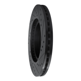 R1 07-14 Nissan Sentra Front Left Drilled & Slotted Black Brake Rotor