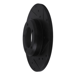 R1 75-83 Toyota Pickup Front Right Drilled & Slotted Black Brake Rotor