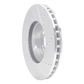 R1 15-23 Mercedes-Benz C300 Sedan Front Left Drilled & Slotted Silver Brake Rotor