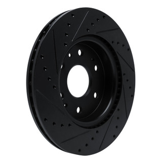 R1 23-25 Chevrolet Colorado Front Right Drilled & Slotted Black Brake Rotor