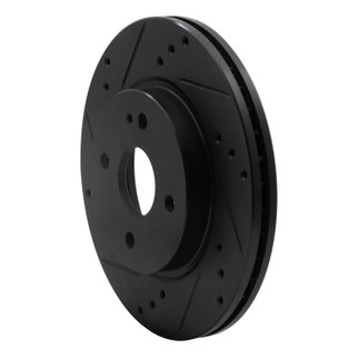 R1 11-15 Mazda 2 (Mexico) Front Left Drilled & Slotted Black Brake Rotor