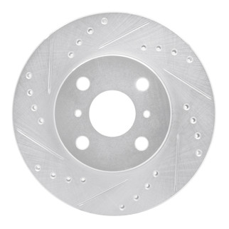 R1 92-95 Toyota Paseo Front Left Drilled & Slotted Silver Brake Rotor