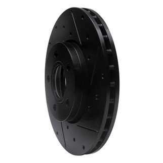 R1 12-18 Ford C-MAX Front Right Drilled & Slotted Black Brake Rotor