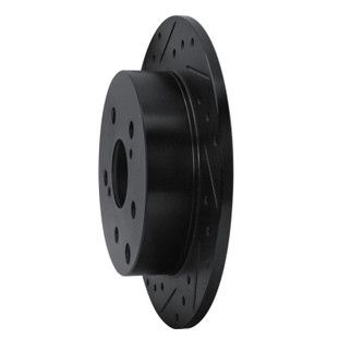 R1 09-13 Pontiac Vibe Rear Left Drilled & Slotted Black Brake Rotor