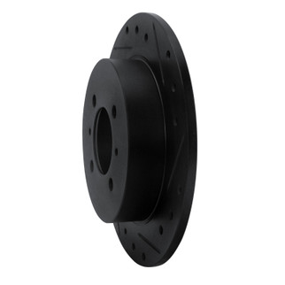 R1 91-94 Nissan Sentra Rear Right Drilled & Slotted Black Brake Rotor