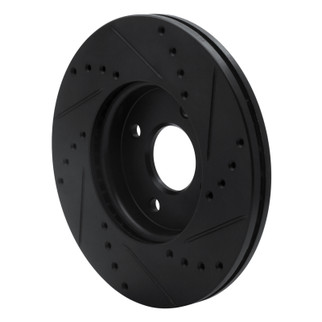 R1 05-12 Ford Focus Front Left Drilled & Slotted Black Brake Rotor