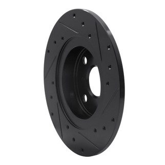 R1 87-89 Toyota MR2 Rear Left Drilled & Slotted Black Brake Rotor