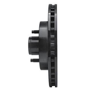 R1 87-93 Ford Mustang Front Right Drilled & Slotted Black Brake Rotor