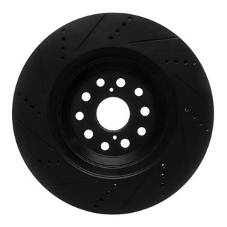 R1 07-23 Lexus LS500 Right Front Drilled & Slotted Black Brake Rotor