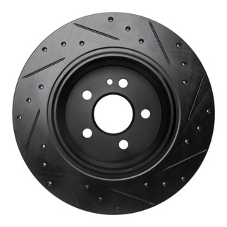 R1 00-05 Mercedes-Benz ML500 (USA/Canada) Rear Left Drilled & Slotted Black Brake Rotor