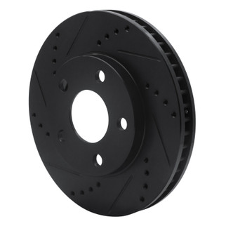 R1 97-05 Buick LeSabre Front Left Drilled & Slotted Black Brake Rotor