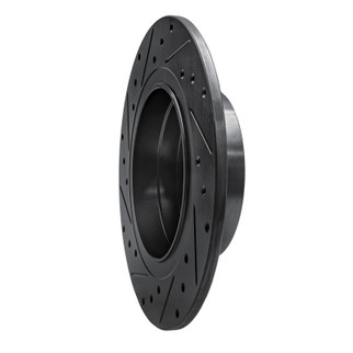 R1 08-15 Mercedes-Benz C300 Sedan Rear Right Drilled & Slotted Black Brake Rotor