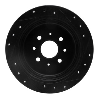 R1 10-15 Renault SANDERO (Mexico) Front Left Drilled & Slotted Black Brake Rotor