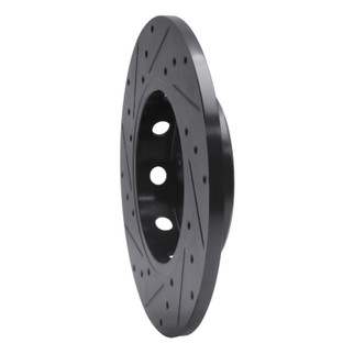 R1 97-98 Mercedes-Benz C230 Front Right Drilled & Slotted Black Brake Rotor