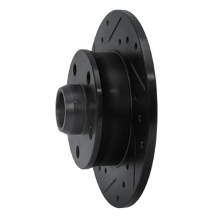 R1 92-98 Volkswagen Passat (USA/Canada) Rear Left Drilled & Slotted Black Brake Rotor