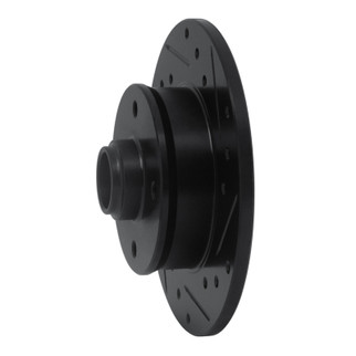R1 85-02 Volkswagen Golf Rear Right Drilled & Slotted Black Brake Rotor