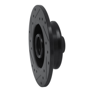 R1 85-02 Volkswagen Golf Rear Right Drilled & Slotted Black Brake Rotor