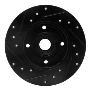 R1 85-02 Volkswagen Golf Rear Right Drilled & Slotted Black Brake Rotor
