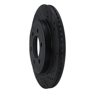 R1 18-21 Ford F-150 RWD Rear Right Drilled & Slotted Black Brake Rotor