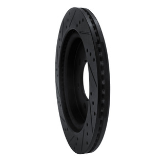 R1 18-21 Ford F-150 RWD Rear Right Drilled & Slotted Black Brake Rotor