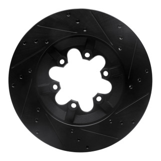 R1 09-12 Chevrolet Colorado Front Left Drilled & Slotted Black Brake Rotor