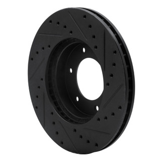 R1 93-98 Toyota T100 Front Left Drilled & Slotted Black Brake Rotor