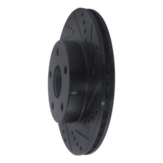 R1 91-97 Toyota Previa Front Right Drilled & Slotted Black Brake Rotor