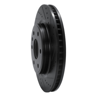 R1 07-17 Buick Enclave Front Right Drilled & Slotted Black Brake Rotor
