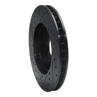 R1 90-98 Mercedes-Benz 300SL Front Right Drilled & Slotted Black Brake Rotor