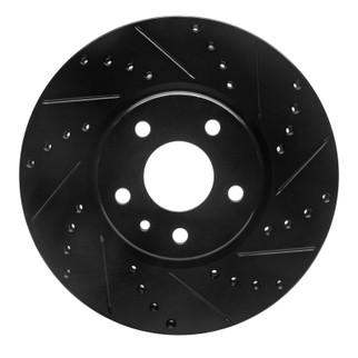 R1 13-20 Ford Fusion Front Right Drilled & Slotted Black Brake Rotor