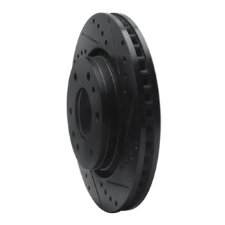 R1 06-09 Buick Rainier Front Right Drilled & Slotted Black Brake Rotor
