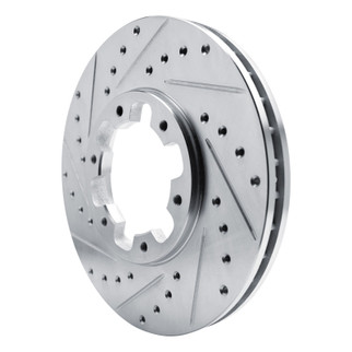 R1 96-04 Infiniti QX4 Front Left Drilled & Slotted Silver Brake Rotor