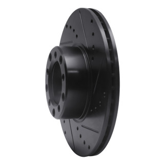 R1 72-80 Mercedes-Benz 280SEL Front Right Drilled & Slotted Black Brake Rotor
