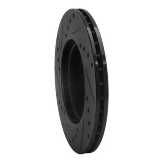 R1 84-87 Audi Coupe Front Right Drilled & Slotted Black Brake Rotor
