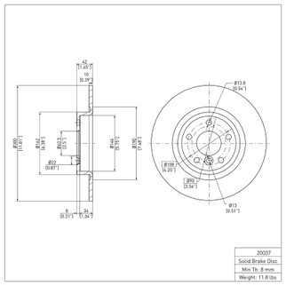 DFC 17-19 Jaguar XE Rear Brake Rotor