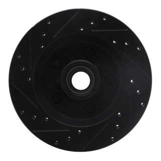 R1 88-94 Chevrolet C1500 Front Right Drilled & Slotted Black Brake Rotor