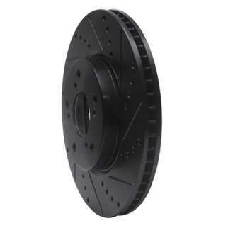 R1 13-22 Honda Accord Coupe Front Right Drilled & Slotted Black Brake Rotor