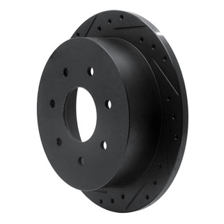 R1 97-04 Ford F-150 4WD Rear Left Drilled & Slotted Black Brake Rotor