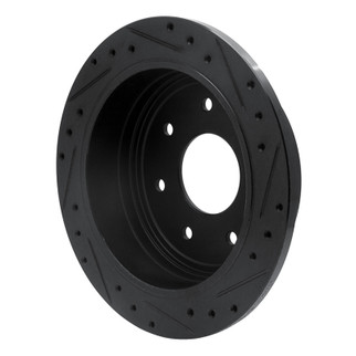 R1 97-04 Ford F-150 4WD Rear Left Drilled & Slotted Black Brake Rotor