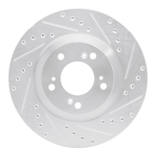 R1 00-09 Honda S2000 Front Right Drilled & Slotted Silver Brake Rotor