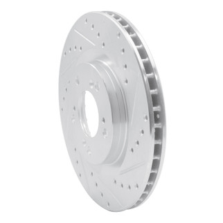 R1 00-09 Honda S2000 Front Right Drilled & Slotted Silver Brake Rotor