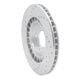 R1 00-09 Honda S2000 Front Right Drilled & Slotted Silver Brake Rotor